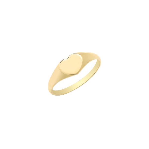 9 carat gold heart shape signet ring
