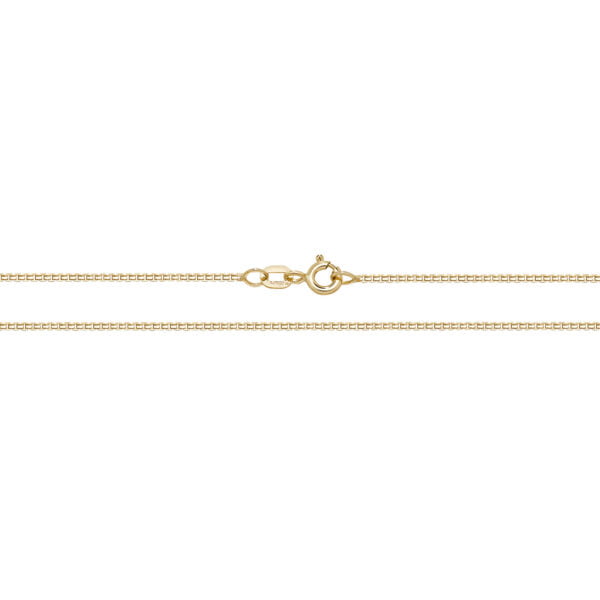 9 carat yellow gold box chain anklet