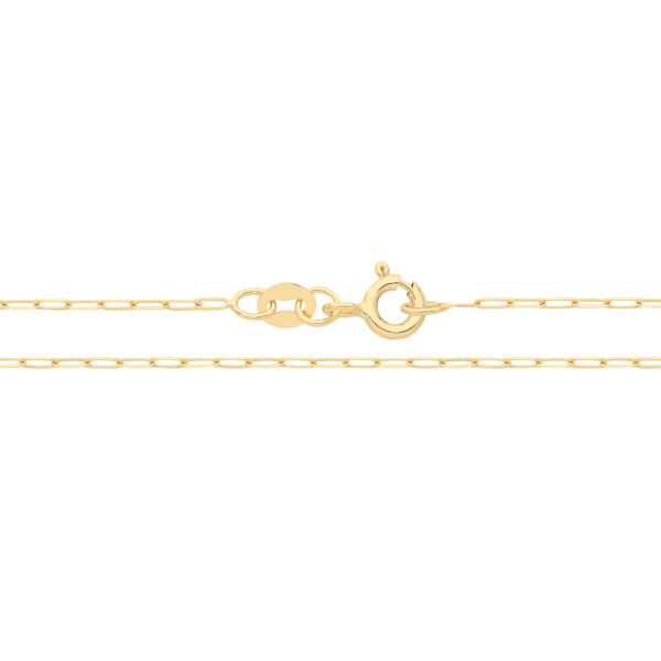 9 carat yellow gold fine paperclip chain anklet