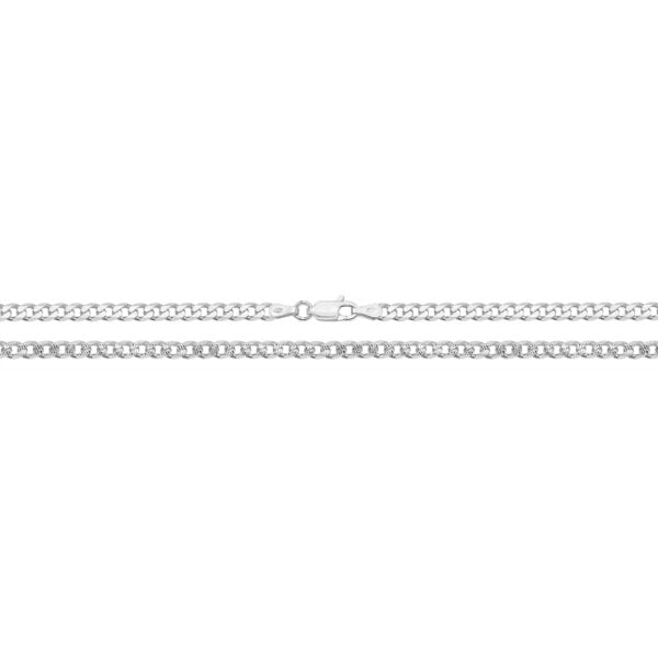 sterling silver curb pave chain anklet