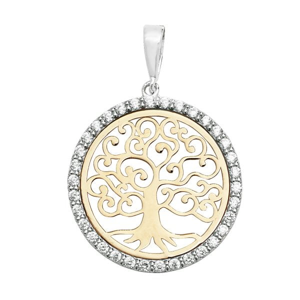 9 carat dual gold tree of life pendant