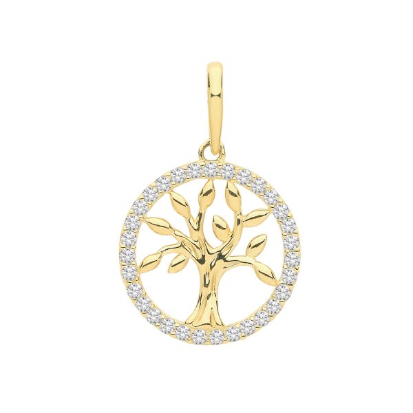 9 carat yellow gold tree of life pendant