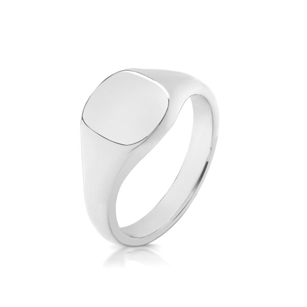 sterling silver cushion signet ring