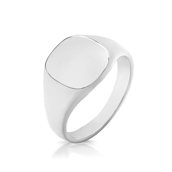 sterling silver cushion shape signet ring