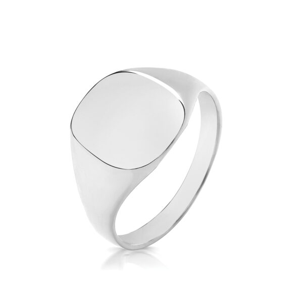 sterling silver cushion signet ring mens