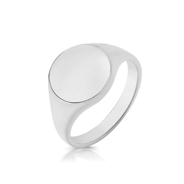sterling silver round large signet ring