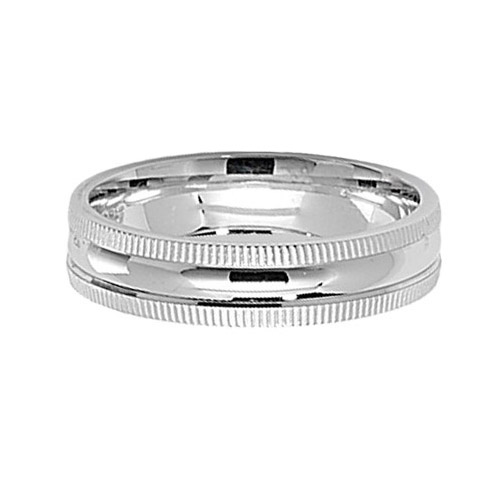 STERLING SILVER 5MM MILL GRAIN WEDDING RING BAND