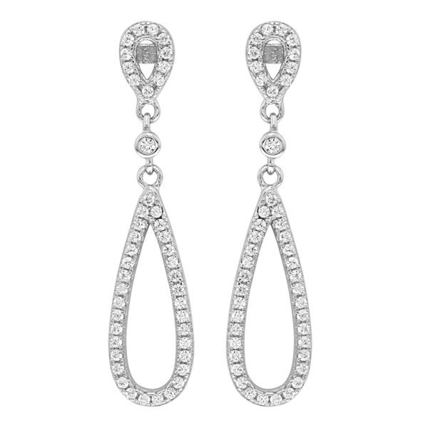 sterling silver cz drop earrings