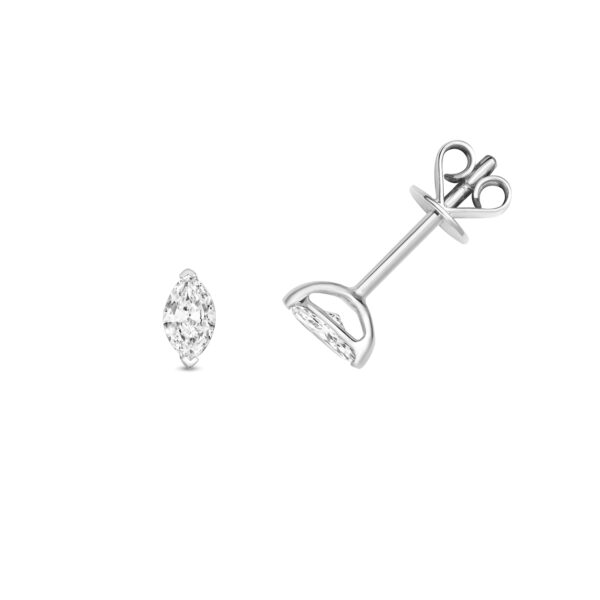 18 carat white gold marquise diamond earrings