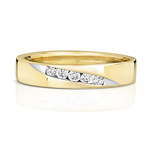 diamond offset wedding band ring